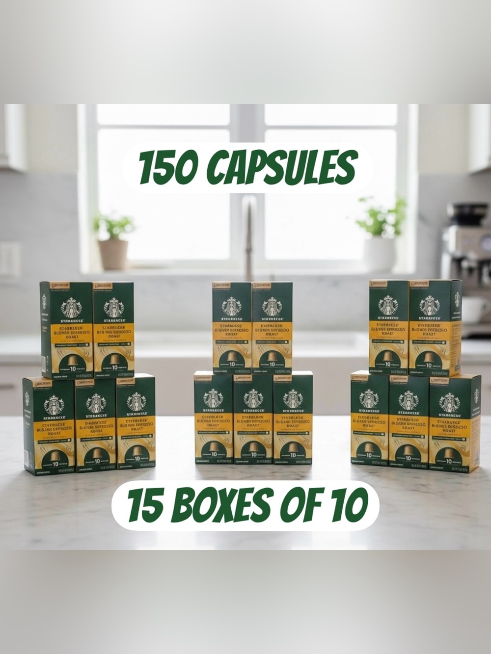 15 Boxes Of 10 Starbucks by Nespresso Original Line Blonde Espresso 150 Capsules